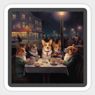 Edward Hopper's "NightCorgs" Sticker